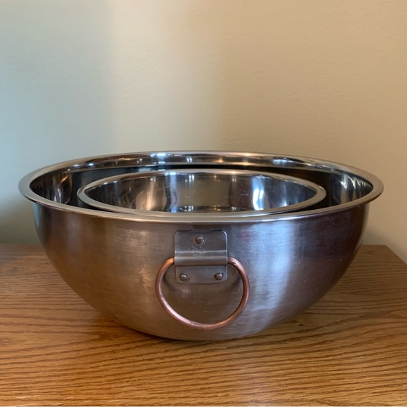 MOVING SALE | Anthropologie Home Stainless Steel Silver Mixing Bowls, Set of 4 - Picture 4 of 4